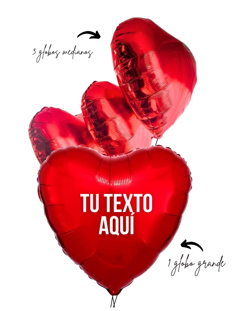 Bouquet Corazón con Helio Grande