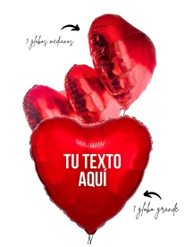 Bouquet Corazón con Helio Grande