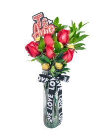 Florero con Rosas Love