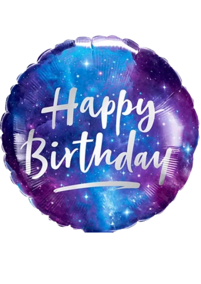 43cm Globo Happy Birthday Galaxy