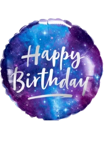 43cm Globo Happy Birthday Galaxy