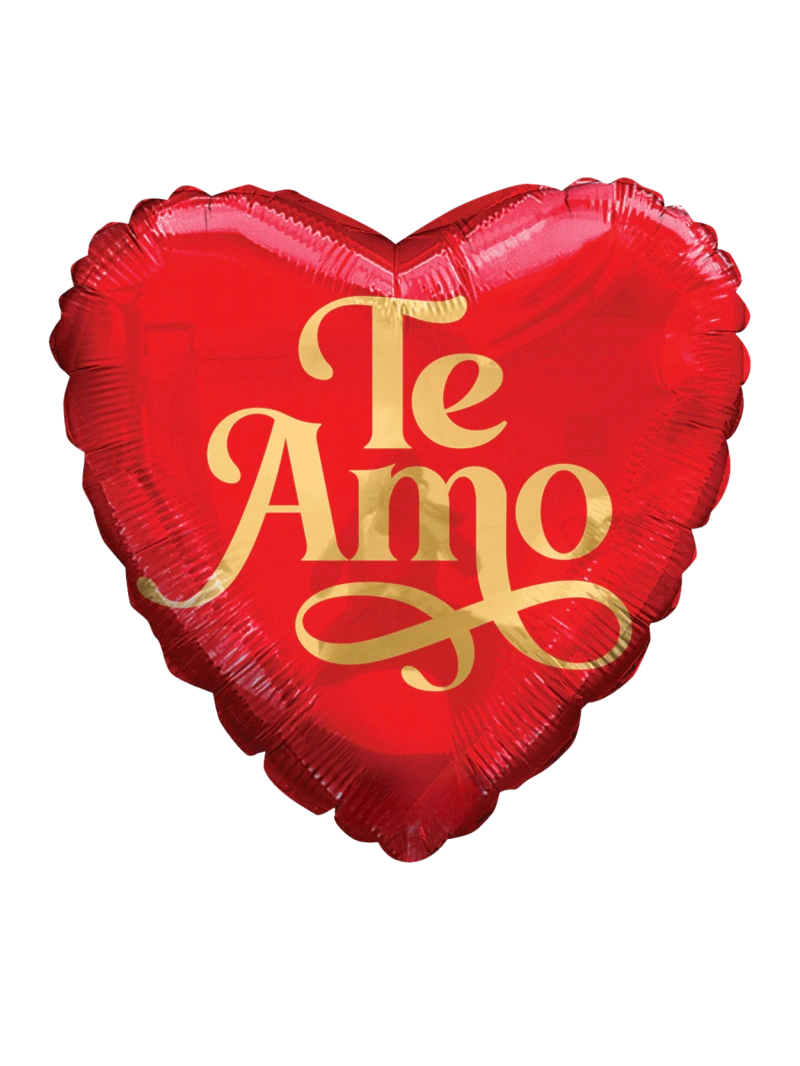 20cm Globo Te Amo Rojo Dorado