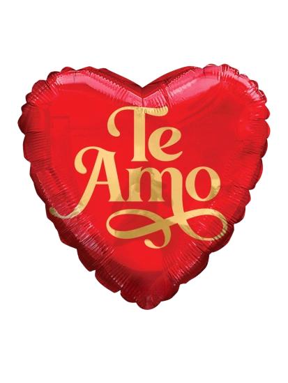 20cm Globo Te Amo Rojo Dorado