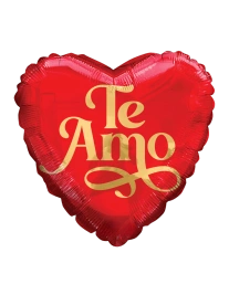 20cm Globo Te Amo Rojo Dorado