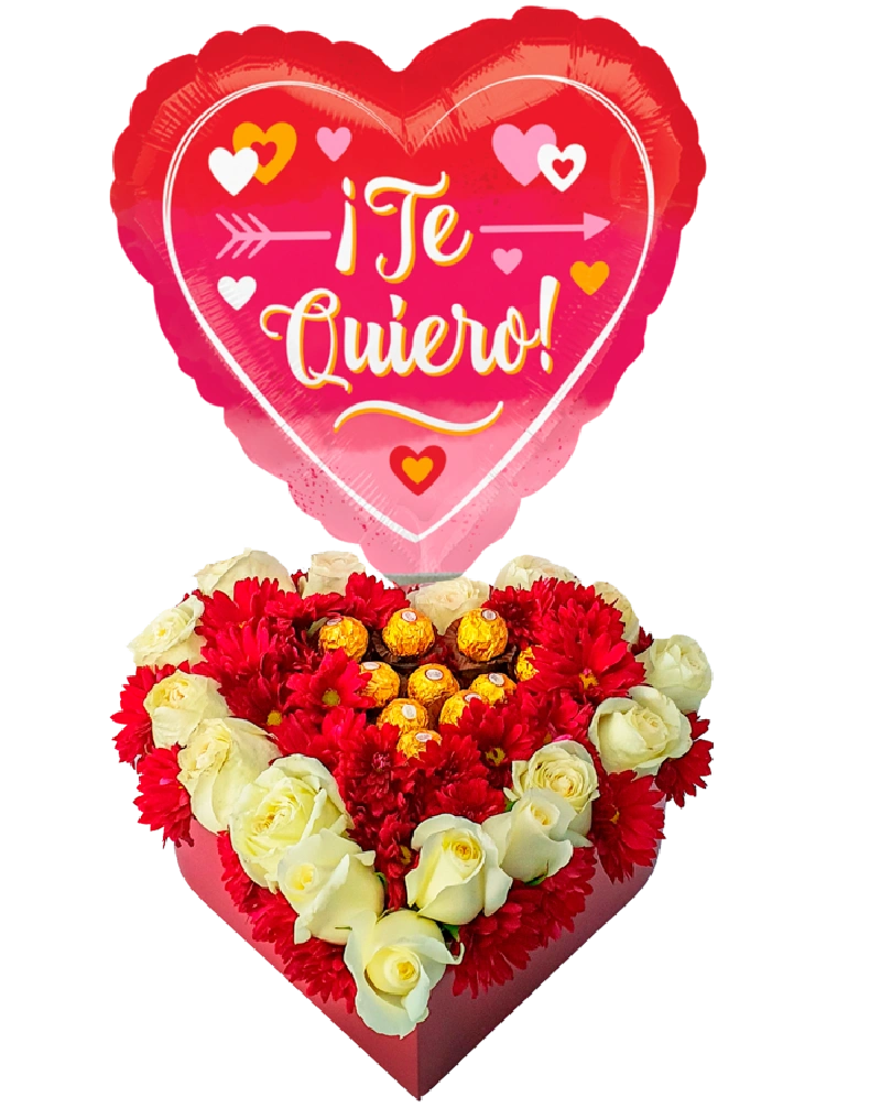 Corazón de Chocolate con Flores Corazón de Chocolate con Flores