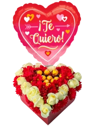Corazón de Chocolate con Flores