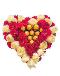 Corazón de Chocolate con Flores