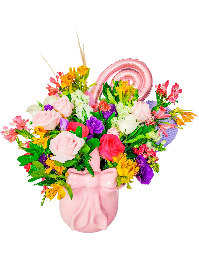 Canasta con Flores para Mamá Canasta con Flores para Mamá