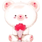 23cm Globo Oso Blanco con Rosas