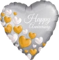 43cm Globo Happy Anniversary White
