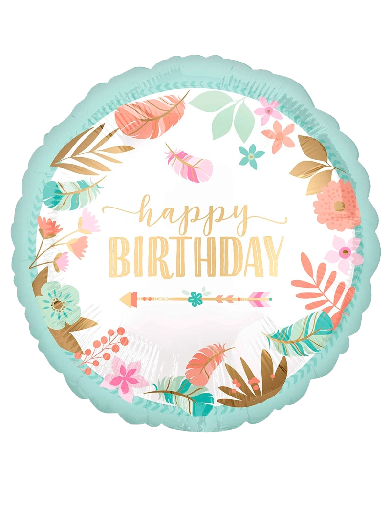 20cm Globo Happy Birthday Vintage