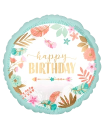20cm Globo Happy Birthday Vintage