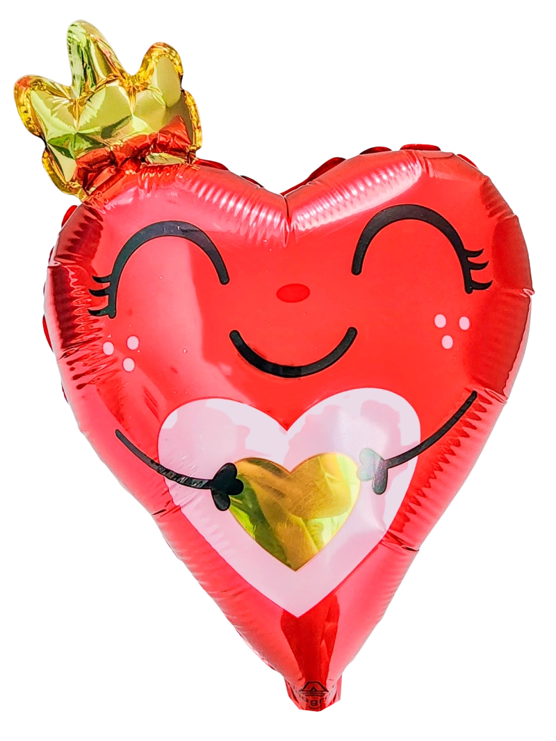 23cm Globo Corazón con Corona