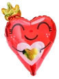 23cm Globo Corazón con Corona