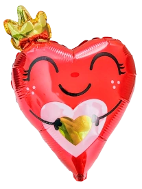 23cm Globo Corazón con Corona