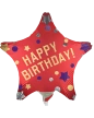 23cm Globo Happy Birthday Estrella Roja