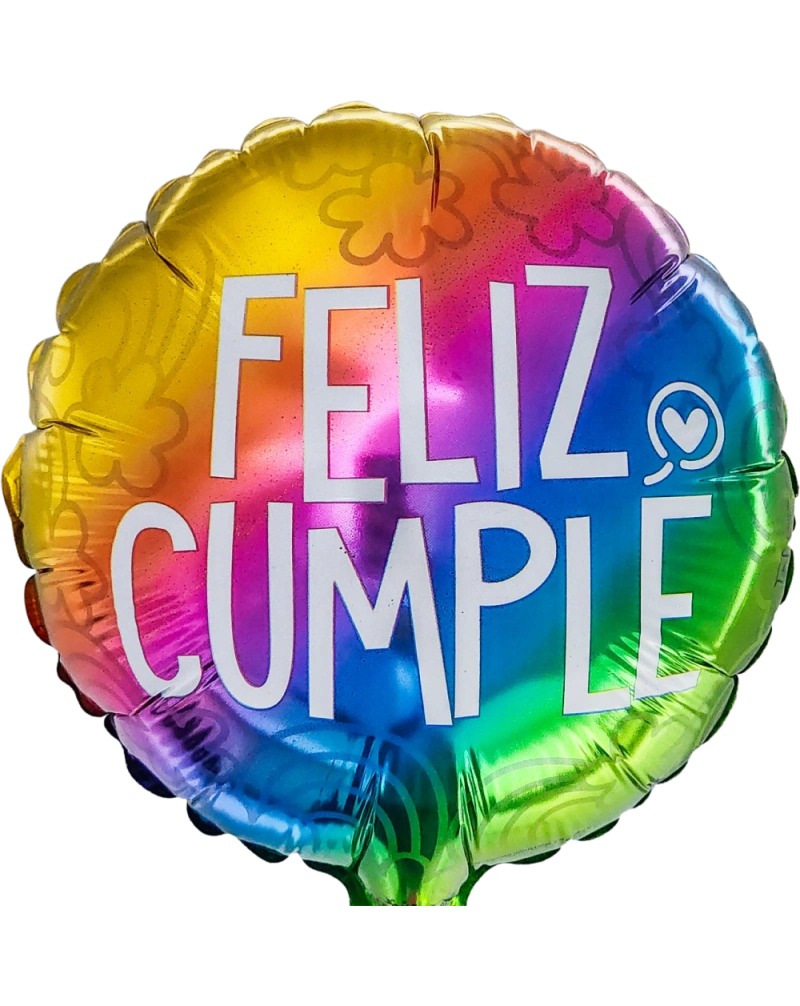20cm Globo Feliz Cumple Nube Arcoiris