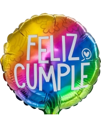 20cm Globo Feliz Cumple Nube Arcoiris