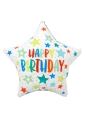 20cm Globo Estrella Blanca Happy Birthday