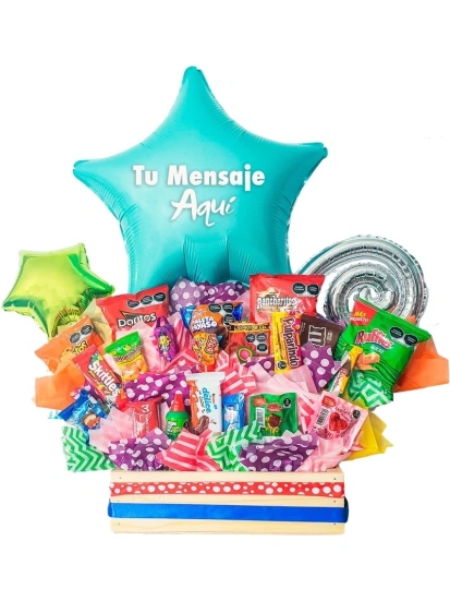 Colorido Arreglo de Dulces Personalizado